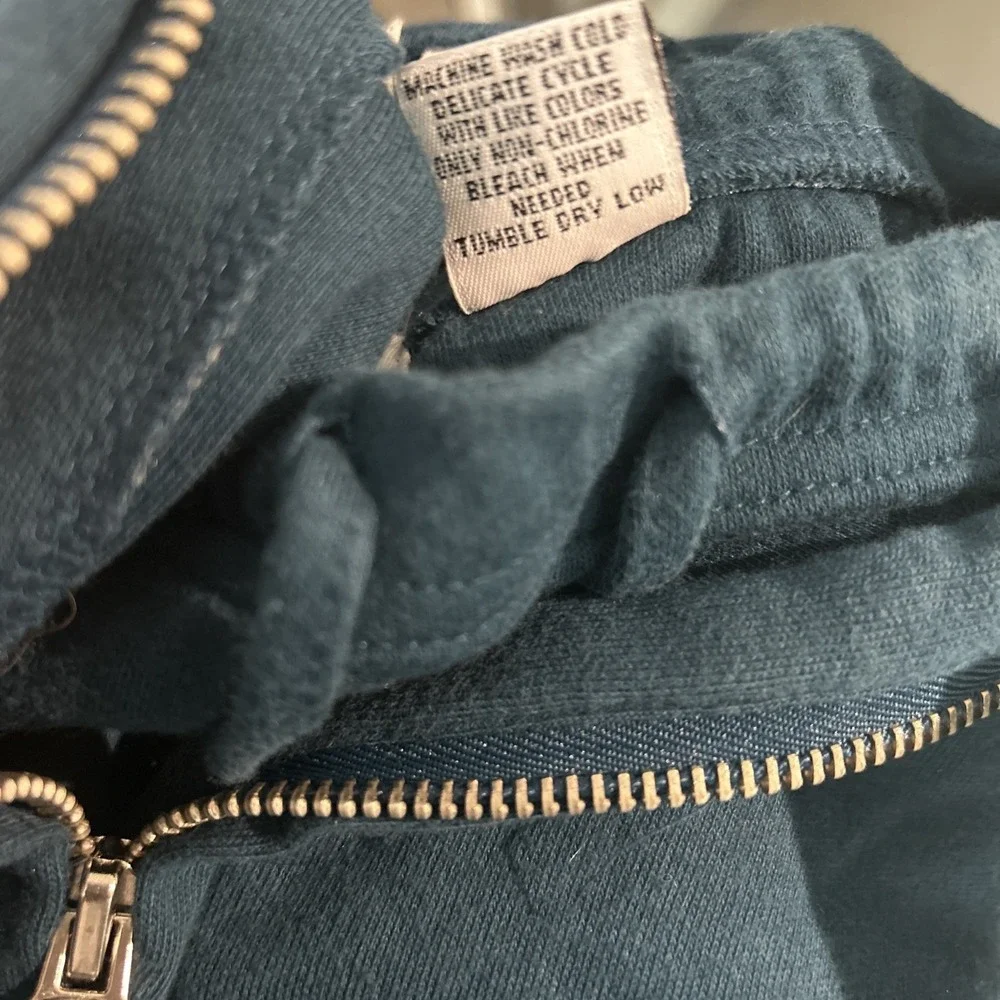 Vintage Two Piece Zip Sweatshirt and‎ Drawstring Skirt Set Teal Medium + Large